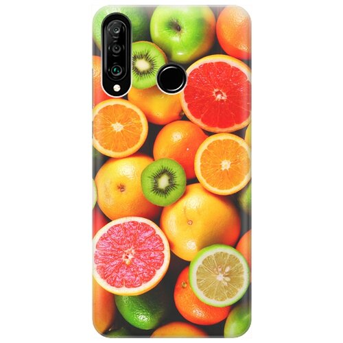 фото Ультратонкий силиконовый чехол-накладка для huawei p30 lite / honor 20s / honor 20 lite с принтом "сочные фрукты" gosso