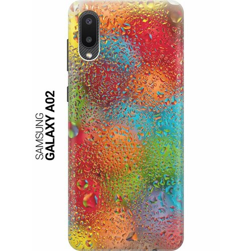 ультратонкий силиконовый чехол накладка для samsung galaxy m31 с принтом капли и разноцветные шары Ультратонкий силиконовый чехол-накладка для Samsung Galaxy A02 с принтом Капли и разноцветные шары
