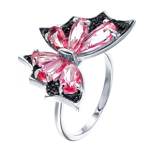 фото Element47 кольцо из серебра 925 пробы с кубическим цирконием и ювелирным стеклом sr001220_ko_us_001_wg, размер 18.25