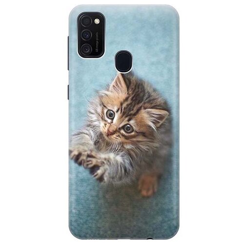 фото Re:pa чехол - накладка artcolor для samsung galaxy m21 с принтом "котёнок на голубом"