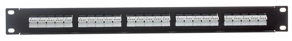 Патч-панель Exegate EX281084RUS телефонная (19", 1U, 25 port, RJ-12 6P4C, RoHS, Black, RTL) - фото №2