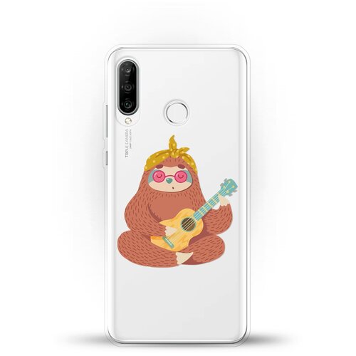 фото Силиконовый чехол лама с гитарой на huawei p30 lite andy & paul