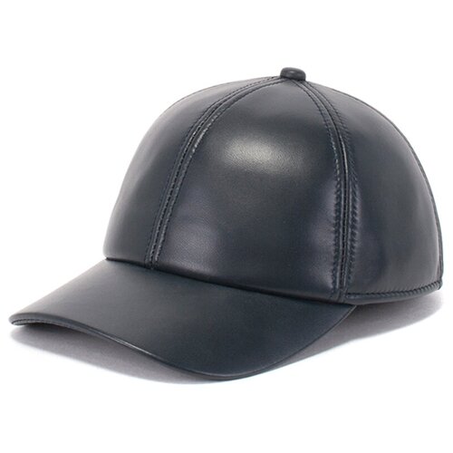 фото Бейсболка antar 200103 из натуральной кожи, размер 62-63, синий