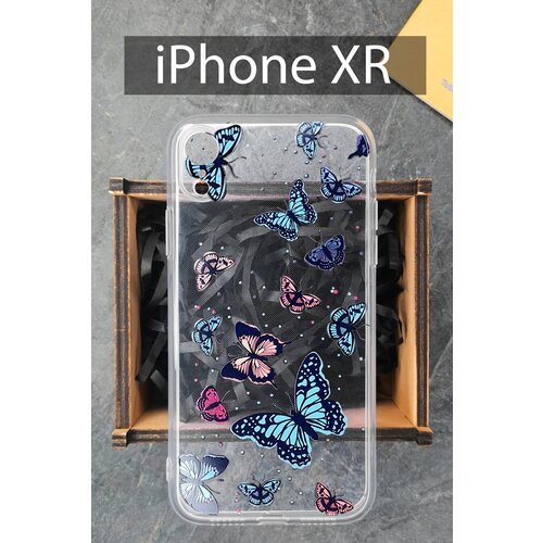 силиконовый чехол фразеологизм для iphone xr черный айфон xr Силиконовый чехол Бабочки для iPhone XR / Айфон XR