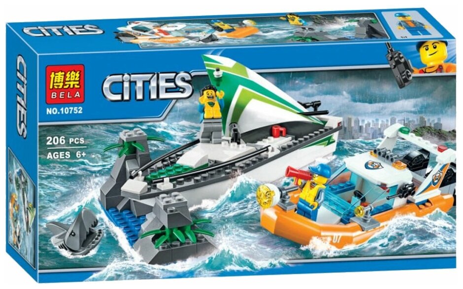 Конструктор Cities "Спасение парусной лодки" 206 деталей №10752