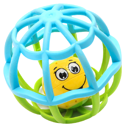 Развивающая игрушка Азбукварик Музыкальный мячик Хохотуша, голубой/зеленый