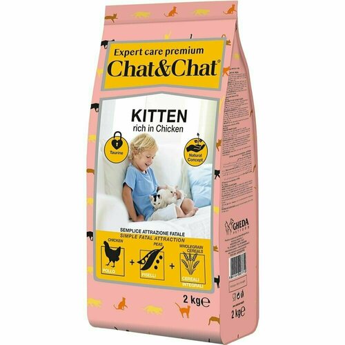 Сухой корм Chat&Chat Expert Premium Kitten with chicken, для котят с курицей, 2кг