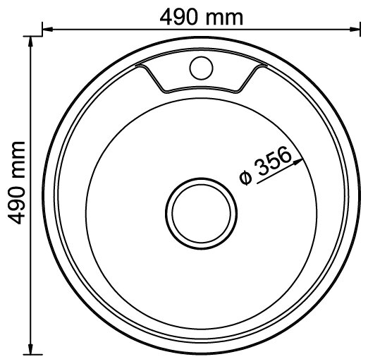 Мойка круг d 49 (0,8) вып 3 1/2 MIXLINE (глуб чаши 18см) с сифоном - фотография № 6