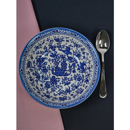 Тарелка Burleigh пиала глубокая с синим рисунком 