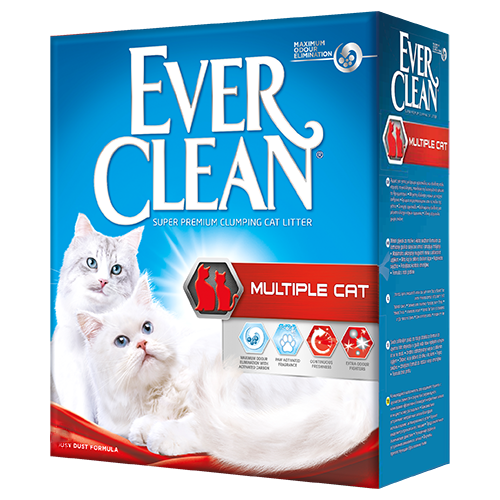 Комкующийся наполнитель Ever Clean Multiple Cat, 12л наполнитель ever clean extra strong clumping scented комкующийся с ароматизатором