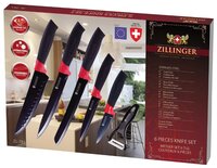 Набор Zillinger 5 ножей с овощечисткой ZL-781 черный/красный