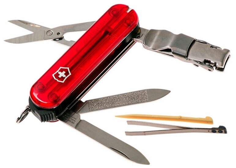 Нож перочинный Victorinox Nail Clip (0.6463.t) 65мм 8функций красный полупрозрачный 0.6463.T