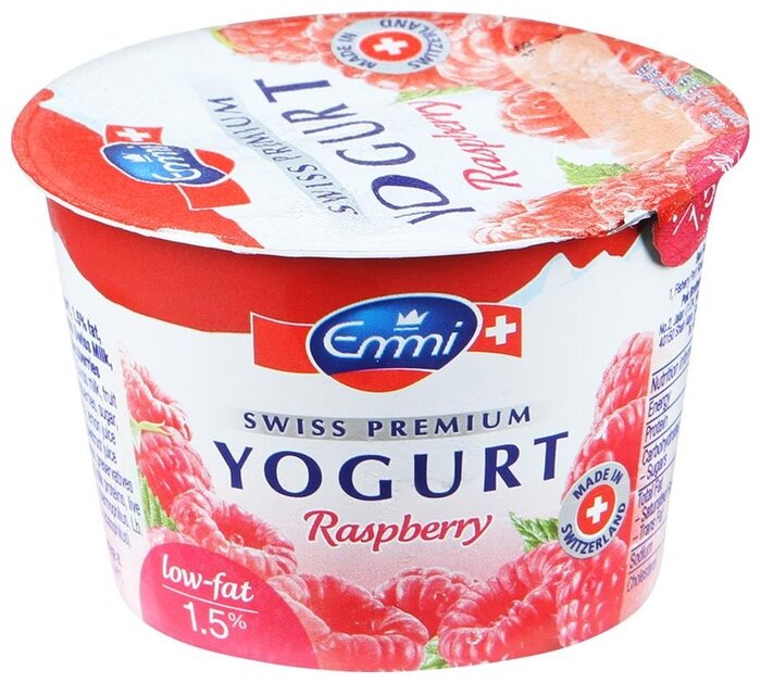 Йогурт Emmi swiss premium с малиной 1.5%, 100 г