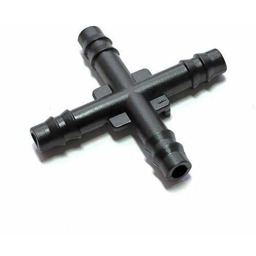 Соединение коннектор-елочка омывателя крест 6 мм (пластик) (Упаковка 4шт)
