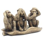Фигурка Бронза Три мудрые обезьянки 28х14см - изображение