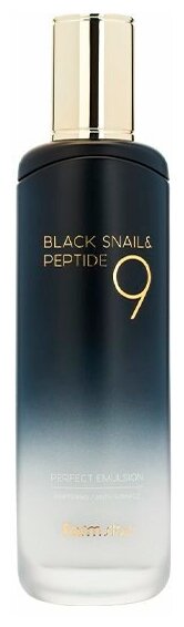 Farmstay Black Snail & Peptide 9 Perfect Emulsion Омолаживающая эмульсия для лица с муцином черной улитки и пептидами, 120 мл