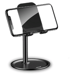 Держатель настольный Usams US-ZJ048, подставка для смартфона и планшета до 7,9 дюймов, металл, силиконовые ножки, цвет: чёрный - изображение