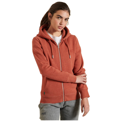 Худи на молнии, SuperDry, артикул: W2011119A, Цвет 6LF Spiced Marl, Размер 8