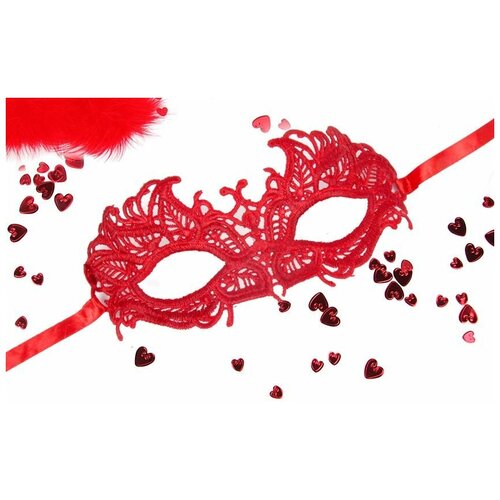 Красная ажурная текстильная маска Андреа ажурная маска черная андреа