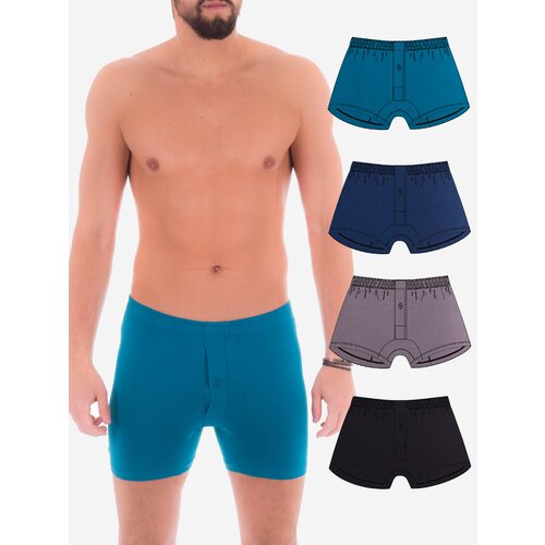 фото Трусы qutex, 4 шт., размер 52-54, синий, серый, зеленый, черный