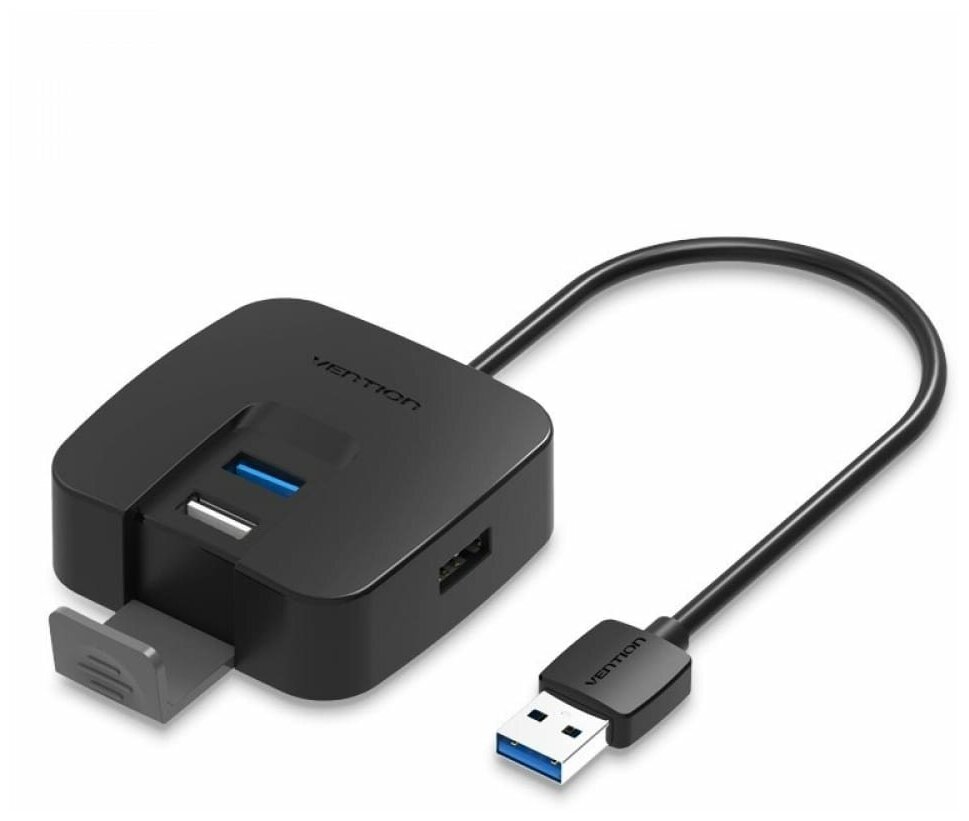 Концентратор VENTION OTG USB 2.0/ USB 3.0 на 4 порта Черный