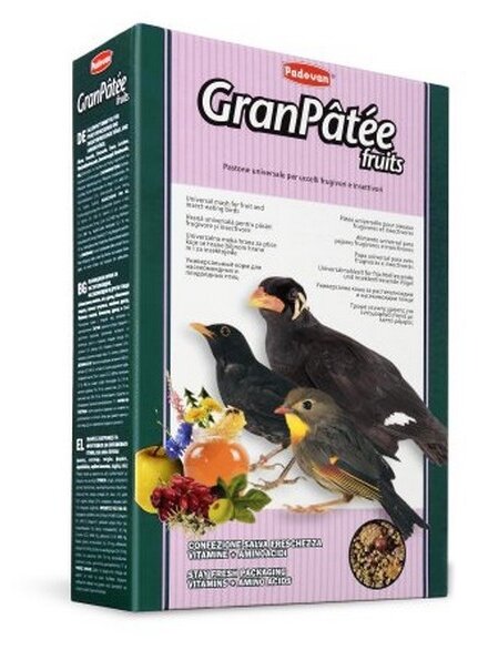 Padovan корм Granpatee Fruits для насекомоядных птиц