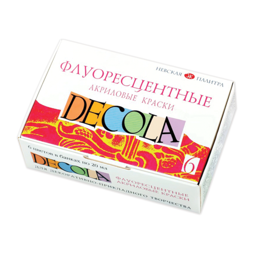 Decola акриловые краски флуоресцентные (4341100), 20 мл, 6 цв., разноцветный