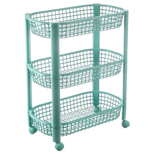 Этажерка с контейнерами для овощей пластиковая с 3 секциями (47х26х57 см)