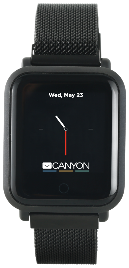 Смарт-часы CANYON CNS-SW73BB, 1.22", черный / черный [ds1cnssw73bb] - фото №2