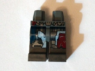 Hips and Pearl Dark Gray Legs with Dark Red, Dark Blue and Silver Armor Pattern (Ultron MK1), 970c77pb04 Dark Bluish Gray U