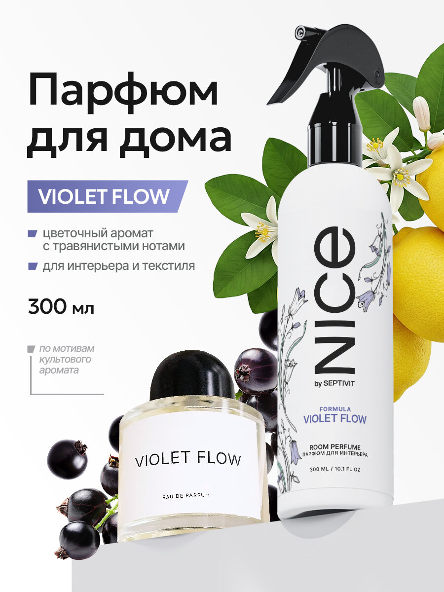 Освежитель воздуха Nice by Septivit, с ароматом черной смородины, спрей, 300 мл
