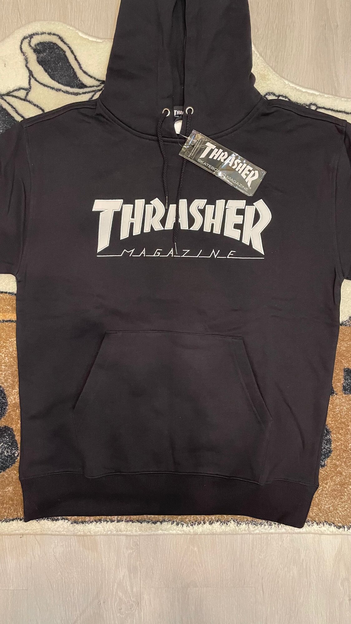 Худи THRASHER SKATE MAG BASIC LOGO ALPHABET FLEECE UNISEX BLACK