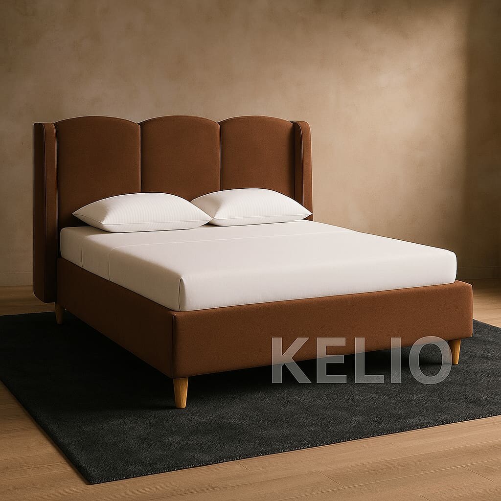 Кровать двуспальная 140x200 c подъемным механизмом Mali коричневый