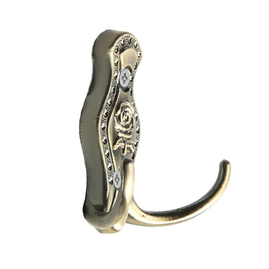 Крючок мебельный тундра TKD023 двухрожковый цвет бронза 1 шт.