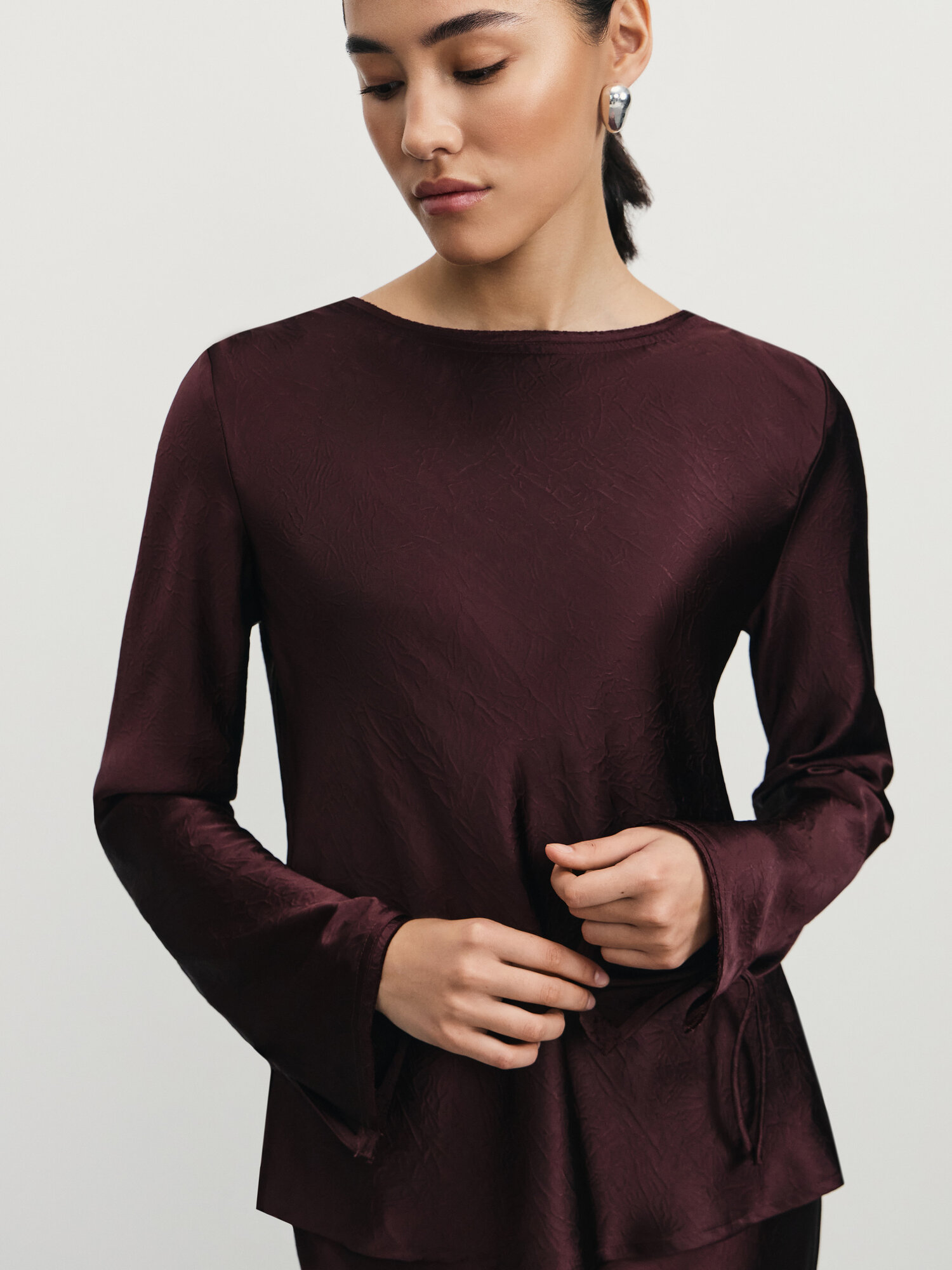 Блуза Zarina размер XL (RU 50) тёмно-бордовый