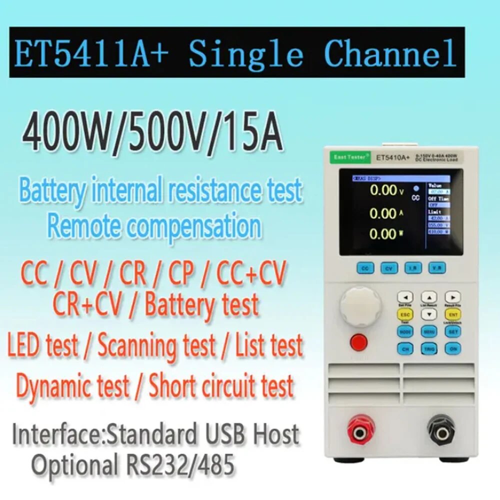 ET5410A + ET5420A + электронный тестер нагрузки постоянного тока 150 В/40 А 400 Вт тестер емкости аккумулятора тест на мощность тестер старения RS485/USB интерфейс, ET5411A upgradation