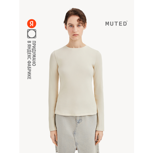 фото Лонгслив muted base в рубчик, размер s, , молочный