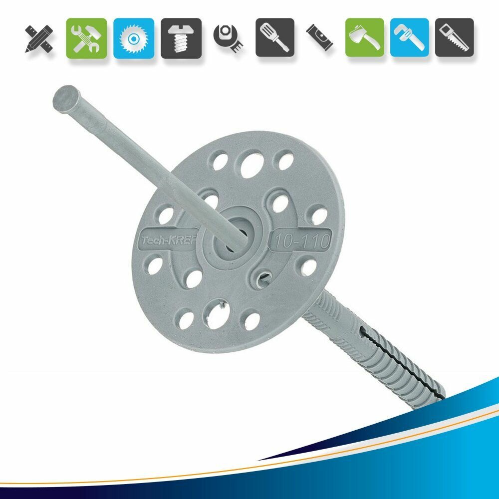 Дюбель-гвоздь для изоляции 10х110 мм (50 шт) с пластиковым гвоздем