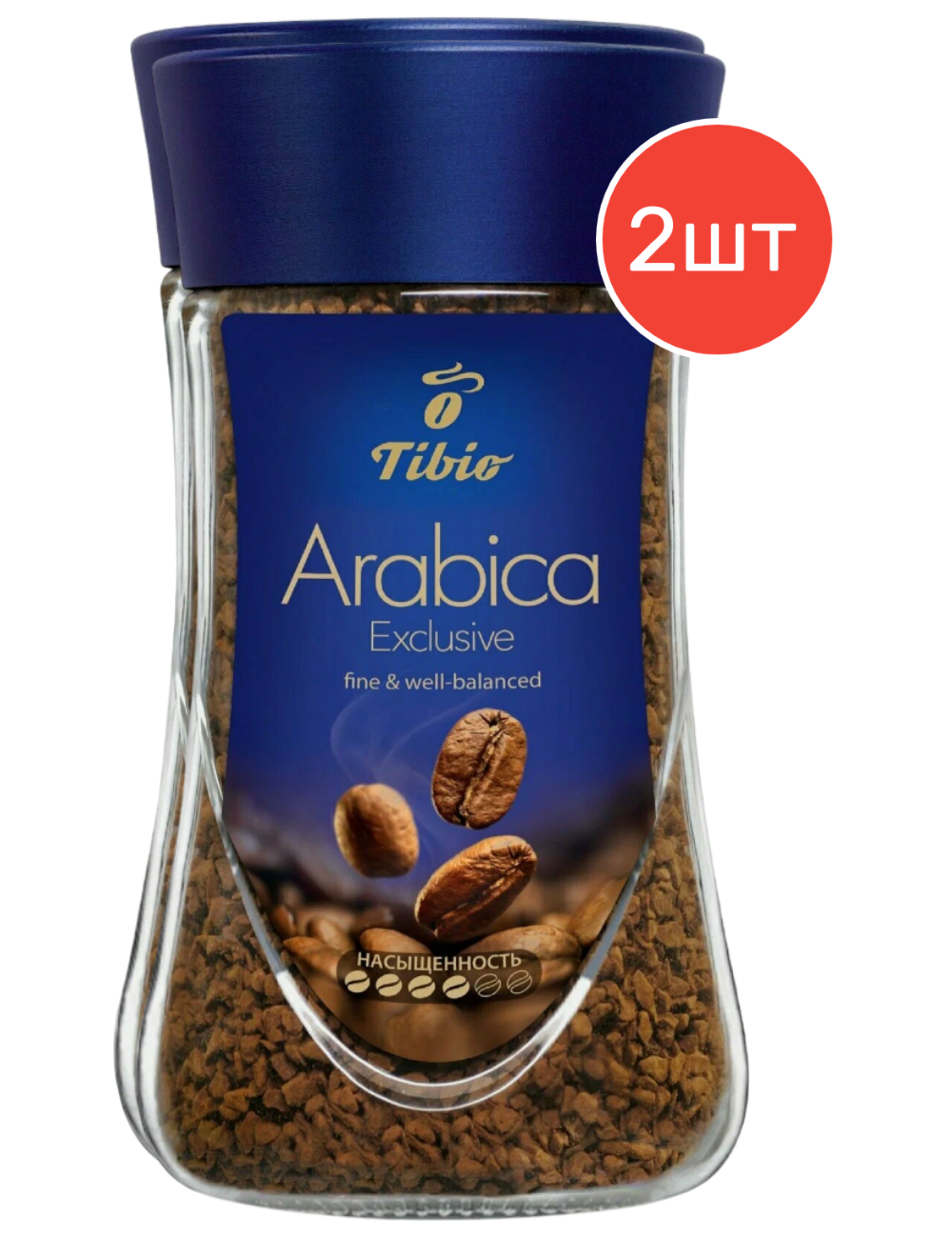 Кофе Tibio "Arabica Exclusive", растворимый, сублимированный, 95г 2шт