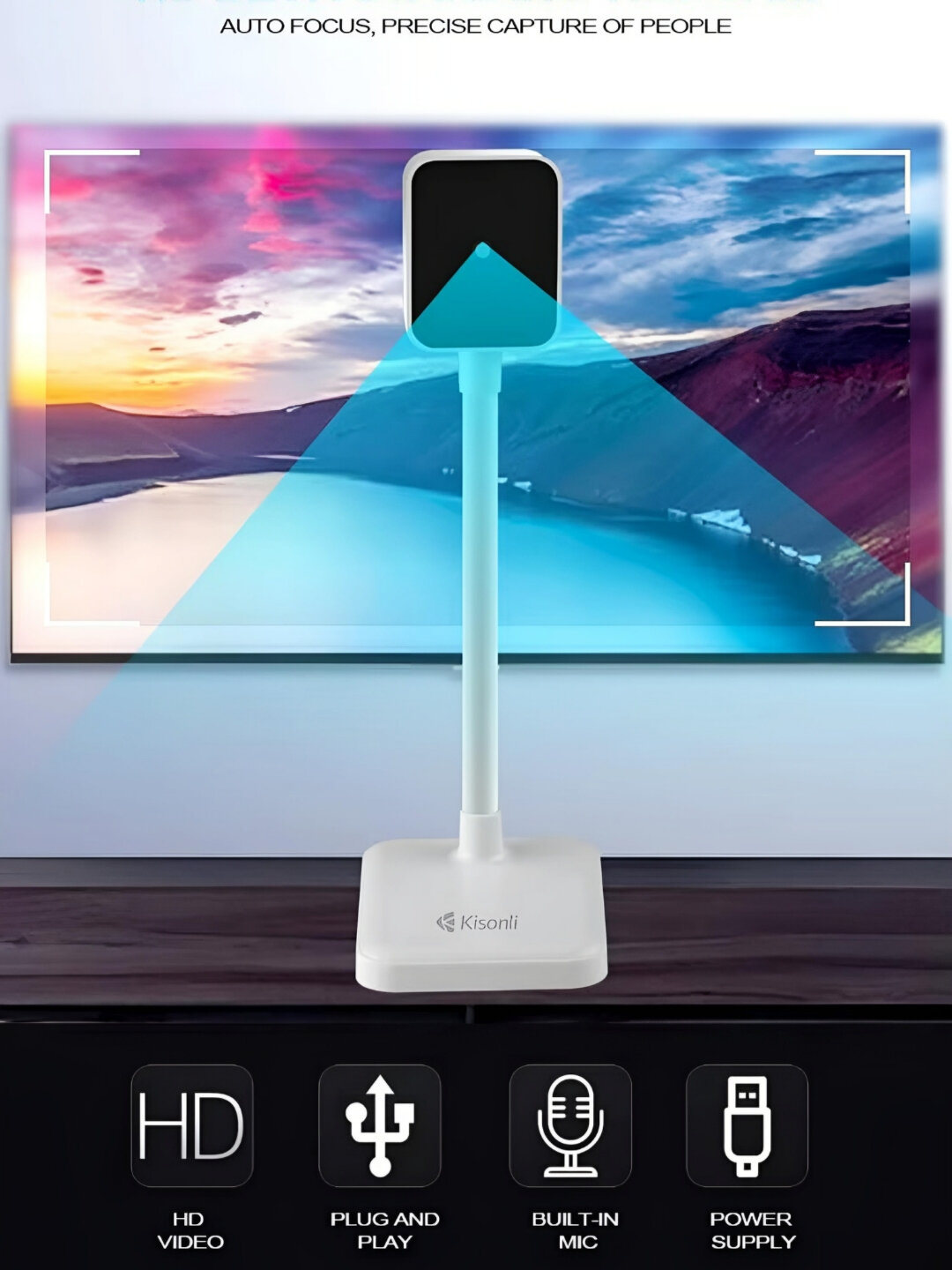 Web camera, Ультра HD 1080P/2K, веб-камера с микрофоном, для компьютеров и ноутбуков, D1 — фото 1