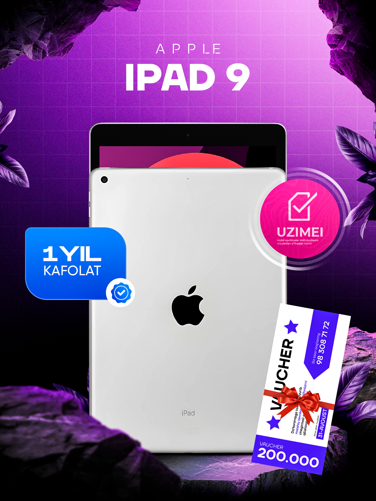 Планшет Apple IPad 9 10.2 Gen, 64ГБ, Wi-Fi, A2602