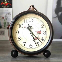 Винтажные настольные будильники диаметром 5,25 дюйма с подсветкой и бесшумным механизмом