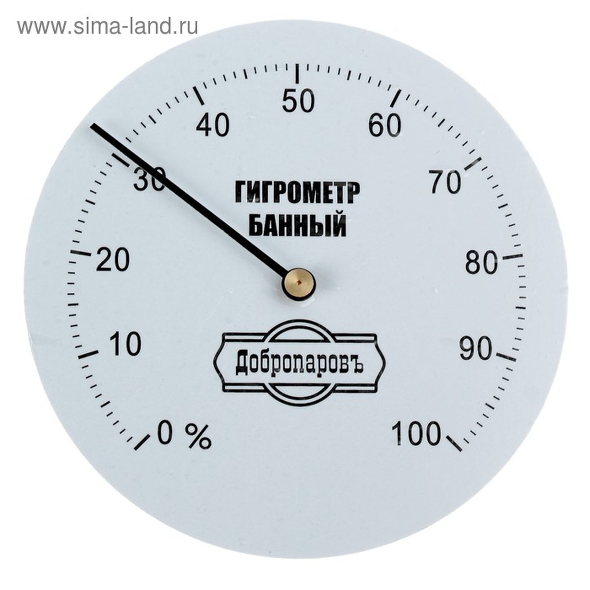 Гигрометр Добропаровъ для бани металлический белый 15x95x95 см