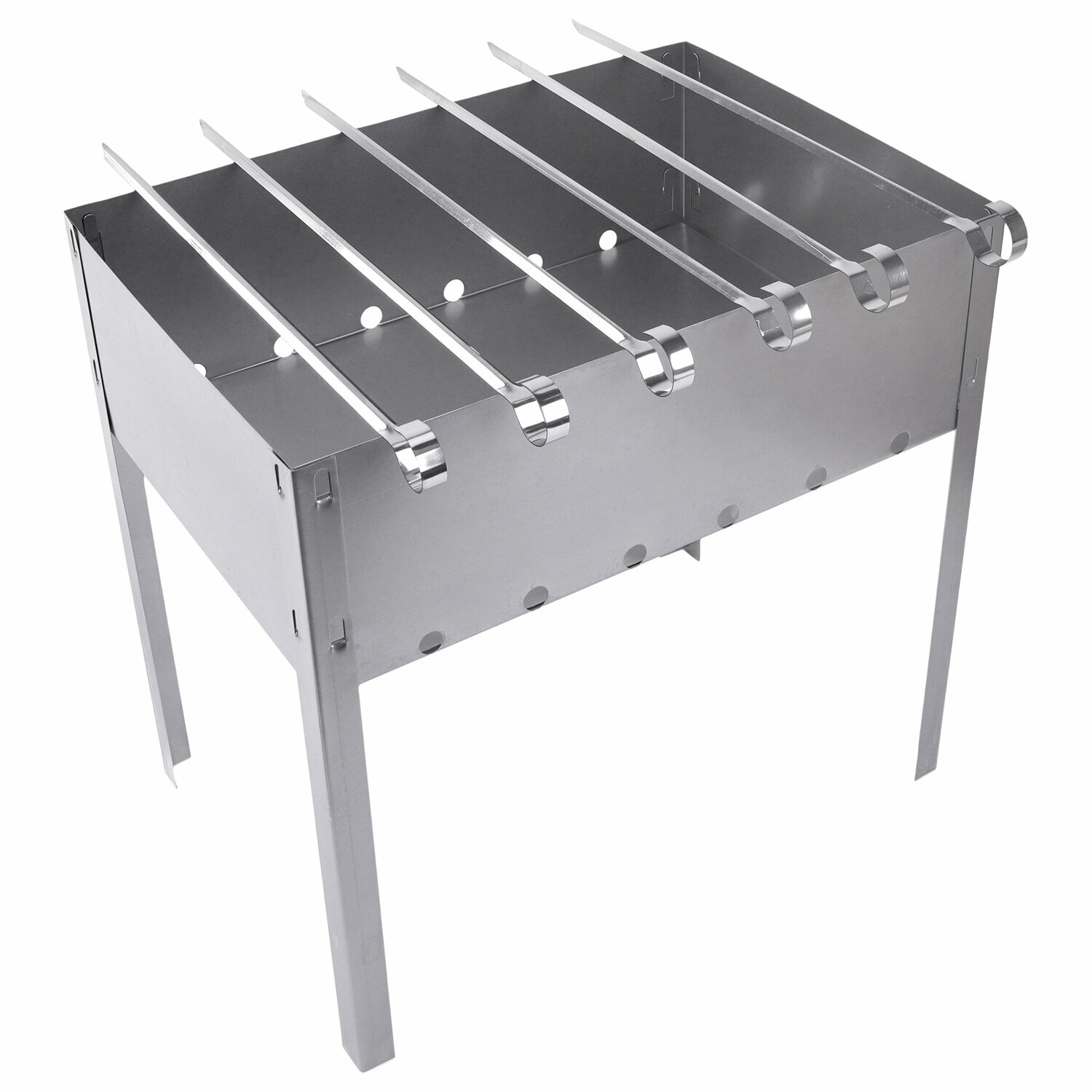 Мангал сборный размер 350х240х350 мм + 6 шампуров в плёнке длина 330 мм, в плёнке, 701724