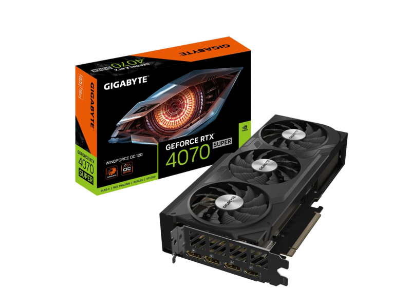 Видеокарта RTX4070 SUPER WINDFORCE OC 1.0/1.1 12GB GDDR6X 192bit 3xDP HDMI 3FAN RTL — фото 1