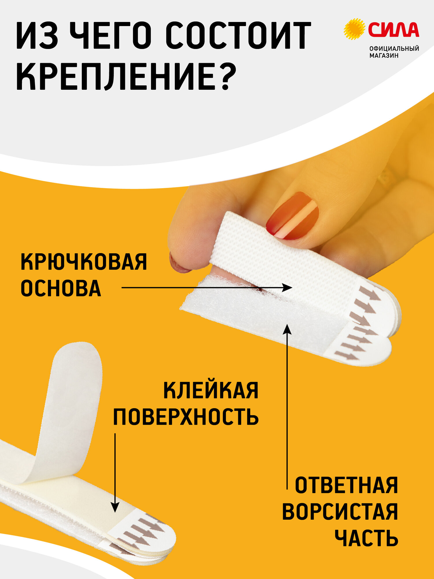 Крепление для картин на обои с технологией бесследного удаления 4 пары нагрузка на 1 пару 2 кг — фото 1