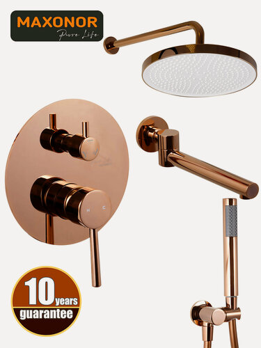 Изображение товара Встраиваемая душевая система Maxonor PURE LIFE SUPERIOR PL7487-16 Бронза глянцевая Латунь
