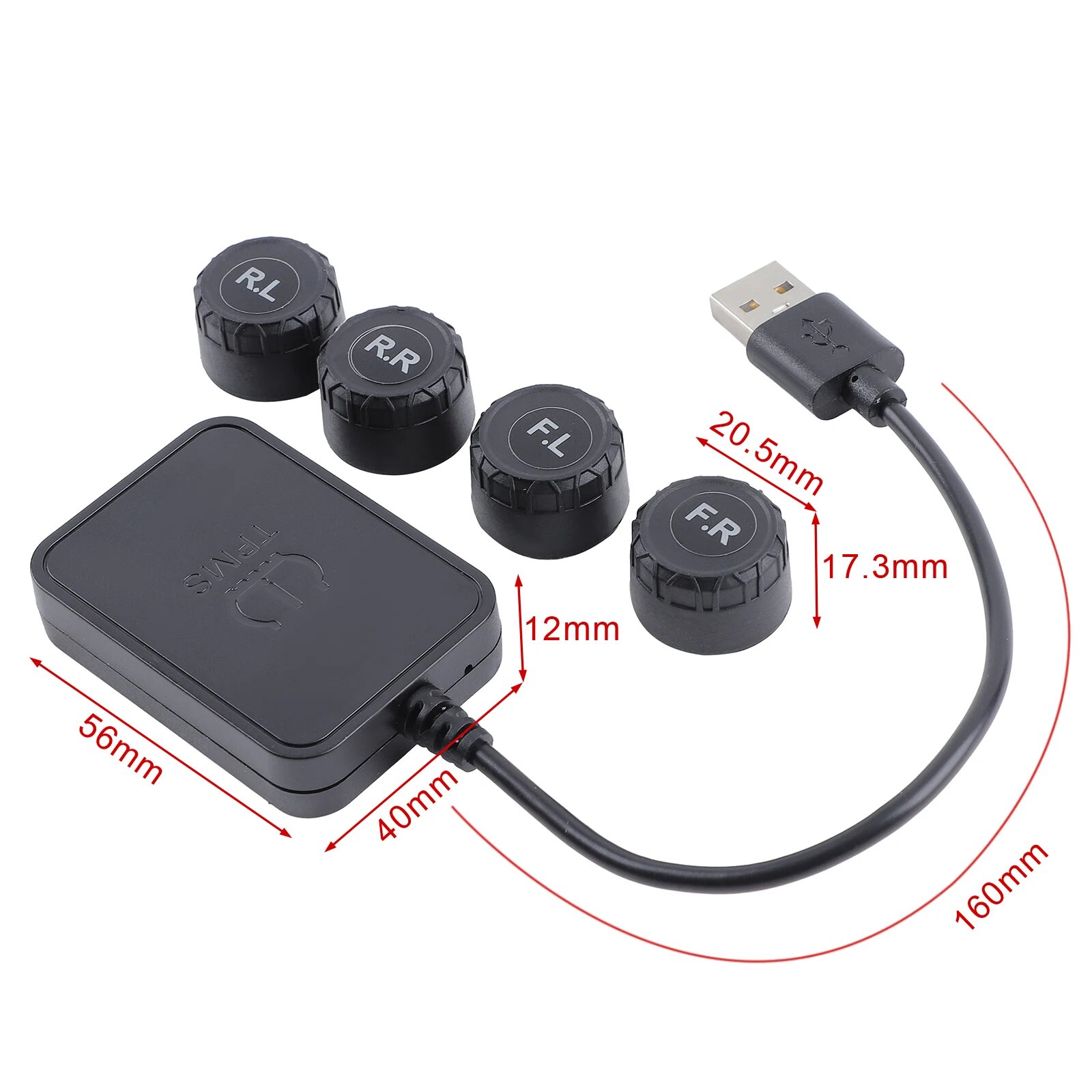 USB Android TPMS Система сигнализации контроля давления в шинах Замена положения шины Свободно Беспроводные внешние датчики, SY02 — фото 1