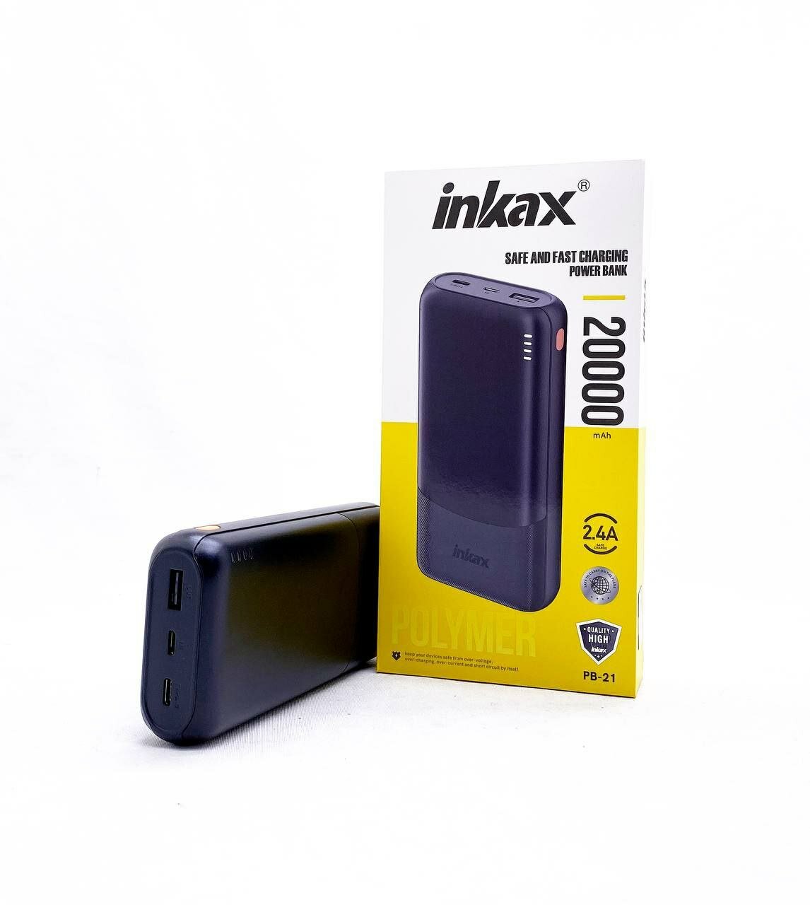 Внешний аккумулятор INKAX "PB21", 20000 mAh, быстрая зарядка