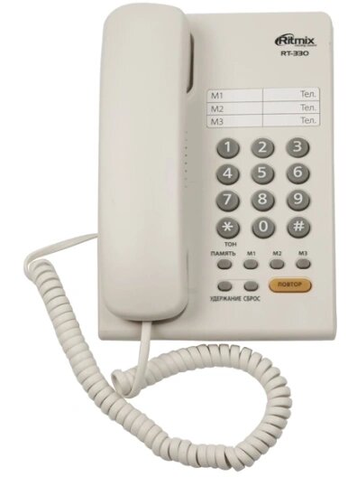 Телефон Ritmix RT-330 белый (15118369)